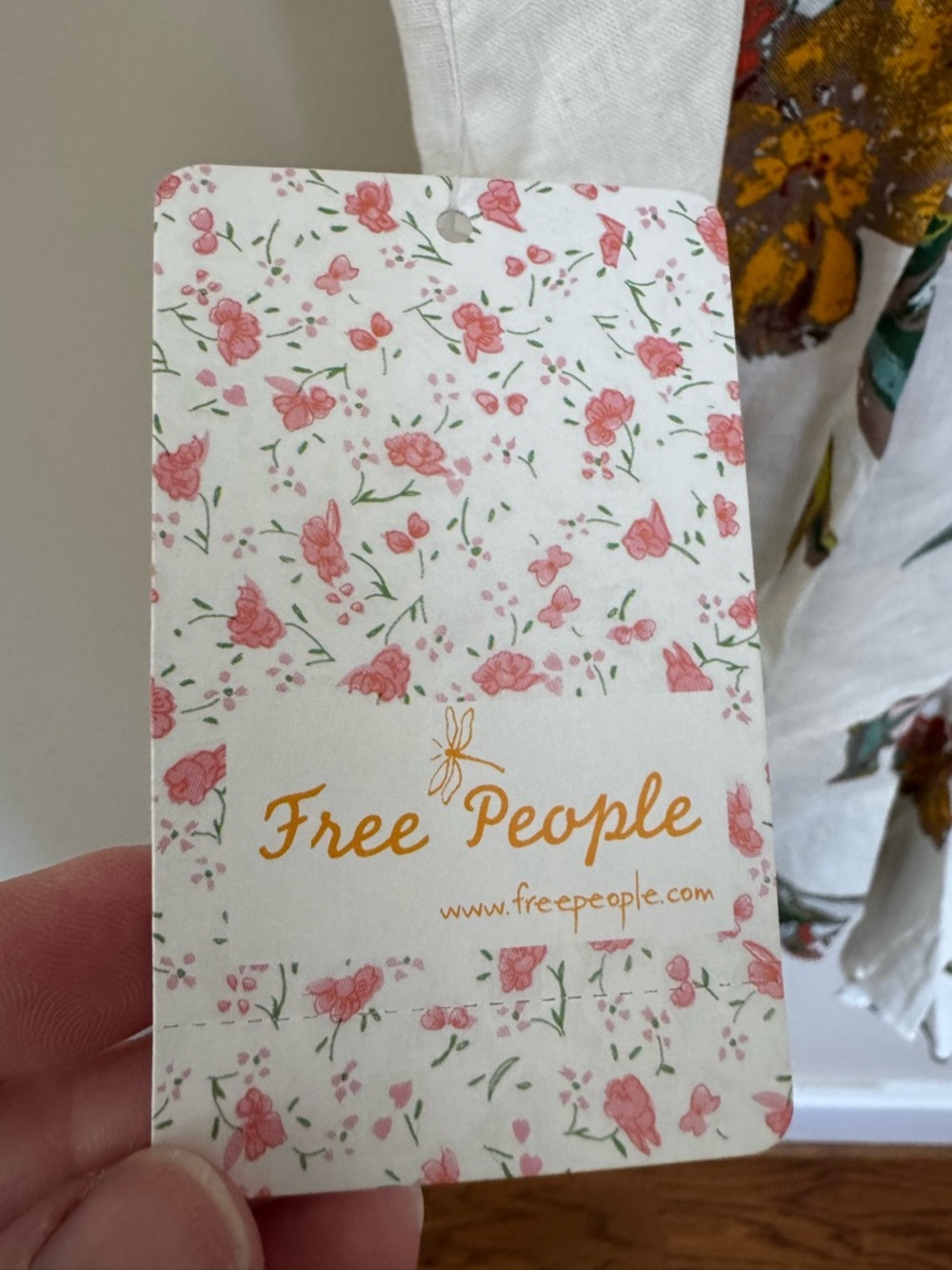 Free People White Floral Ruffled Linen-Blend dress - Picture 4 of 4